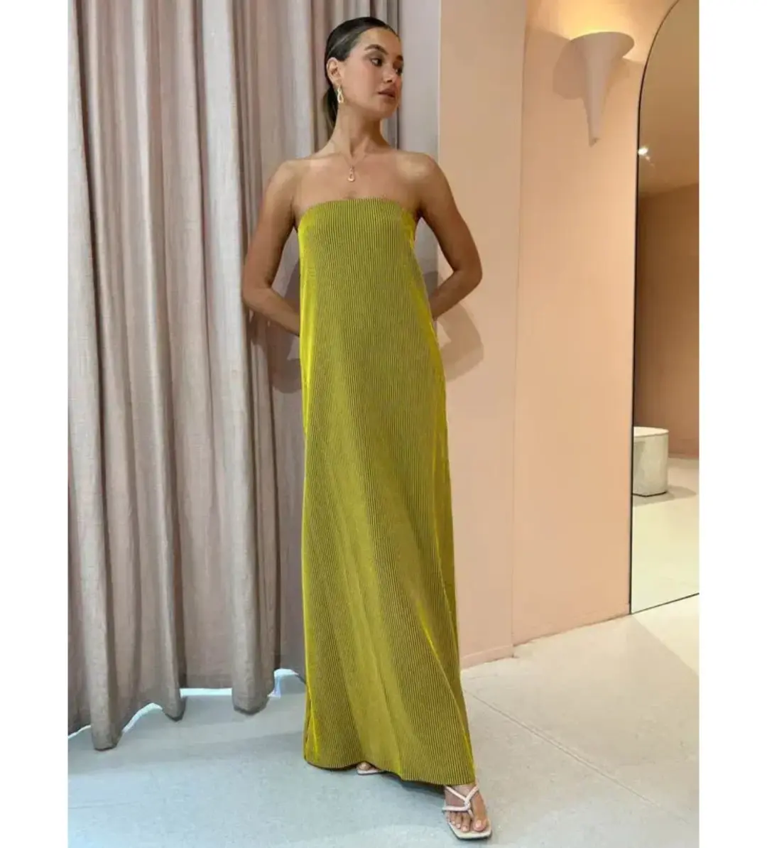 Camilla and Marc Izaro Maxi Dress Brown/Yellow Size 10 for rent on The Volte - main image