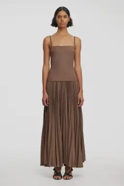Acler Leasgill Midi Dress in Sepia Size 6