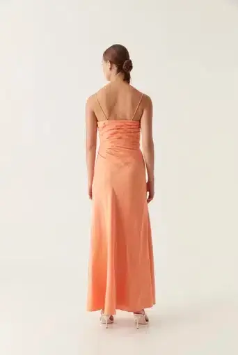 AJE Clarice Draped Maxi Dress Sunset Orange Size 14 for rent on The Volte - main image