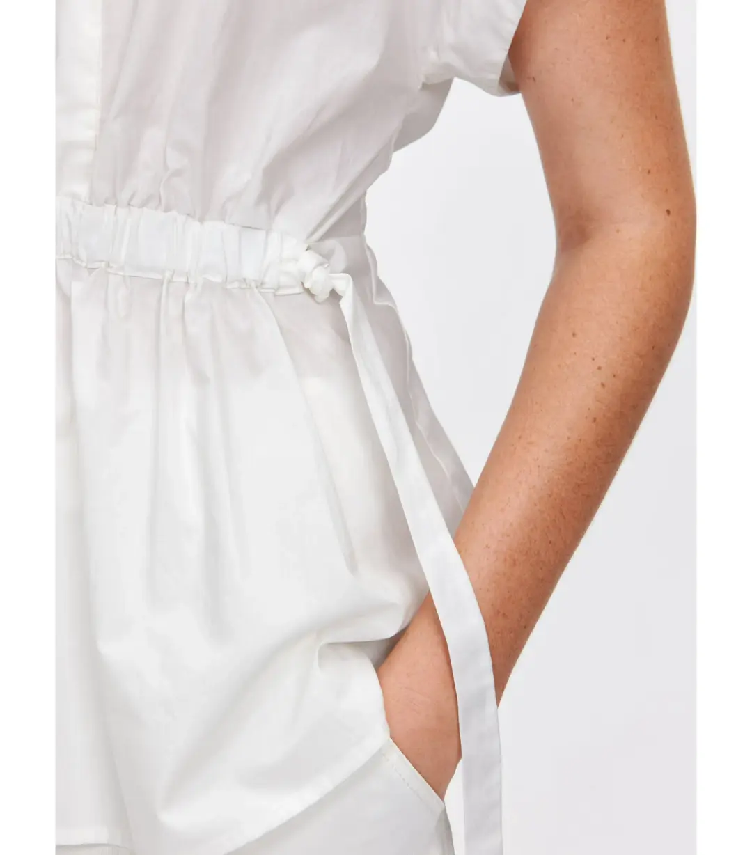 Veronika Maine Good Earth Cotton Tie Shirt Off White Size 16 for rent on The Volte - main image