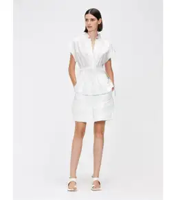 Veronika Maine Good Earth Cotton Tie Shirt Off White Size 16 for rent on The Volte - image 1