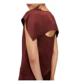 Veronika Maine Lustred Satin Cowl Top in Red Size AU 14 for rent on The Volte - image 3