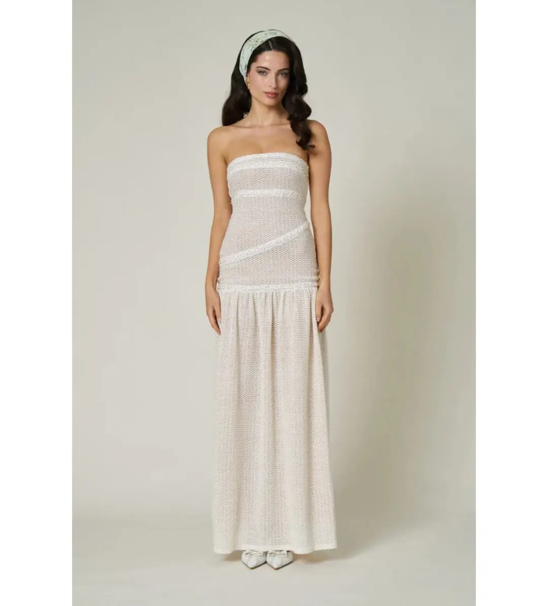 Fait Par Foutch Colette Maxi Dress Ivory Size XS/AU 6 for rent on The Volte - main image