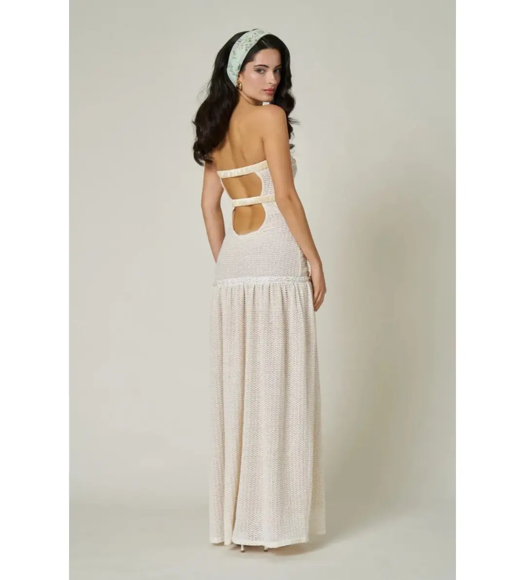 Fait Par Foutch Colette Maxi Dress Ivory Size XS/AU 6 for rent on The Volte - main image