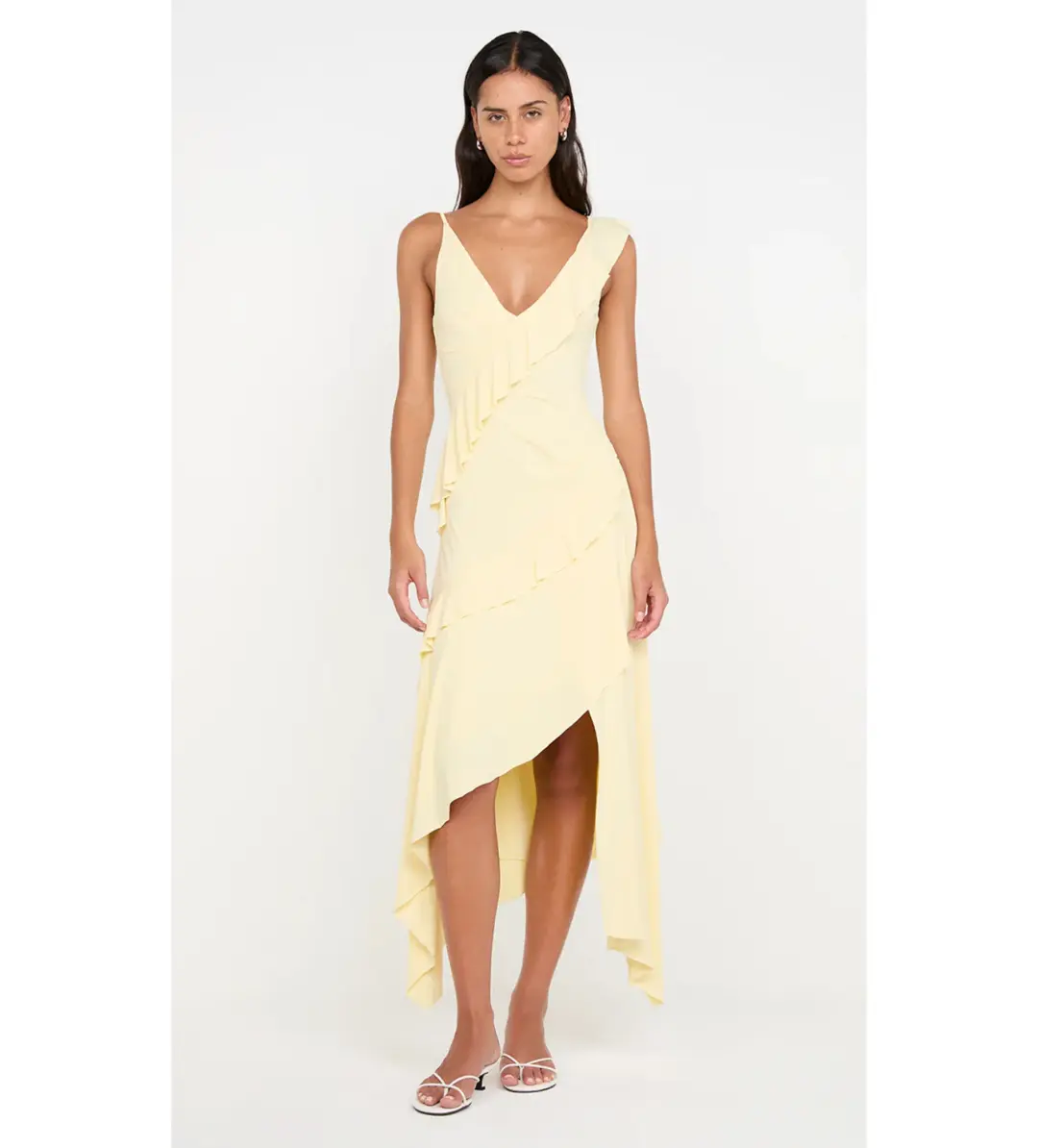 Bec and Bridge Marnie Asym Asymmetrical Dress in Yellow Size 10 for rent on The Volte - main image