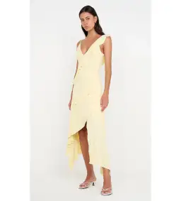 Bec and Bridge Marnie Asym Asymmetrical Dress in Yellow Size 10 for rent on The Volte - image 2