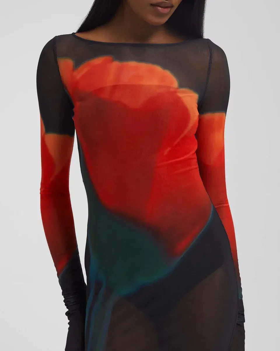 Rat & Boa Juniper Dress Floral Black Maxi Size 8 for rent on The Volte - main image