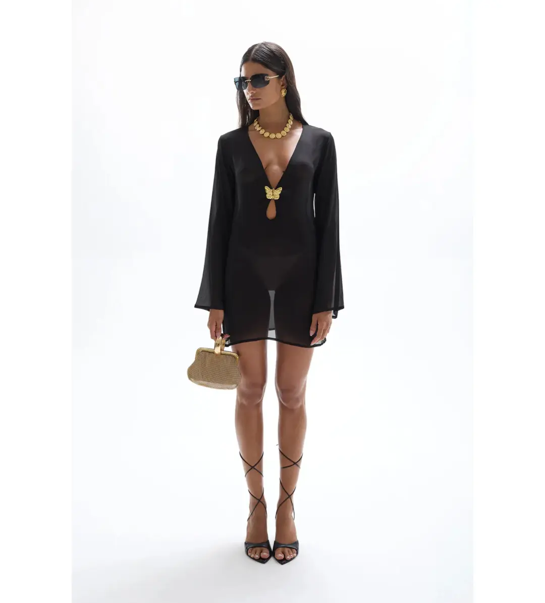 CIN CIN Lulu Butterfly Dress Black Size S / AU 8 for rent on The Volte - main image