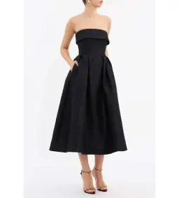 Rebecca Vallance Ester Midi Dress Black Size 12