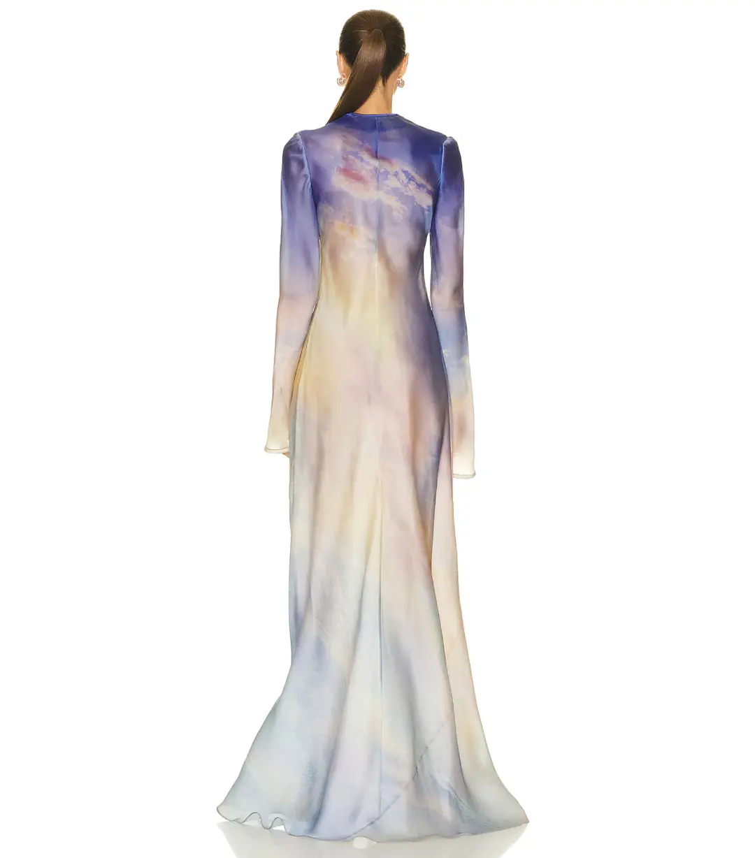 Zimmermann Tama Bias Slip Maxi Dress in Vanilla Blue Sky Size 2 / AU 12 for rent on The Volte - main image