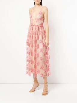 Manning Cartell Embroidered Sheer Midi Dress Pink Size 6 for rent on The Volte - image 1