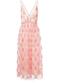 Manning Cartell Embroidered Sheer Midi Dress Pink Size 6 for rent on The Volte - image 4