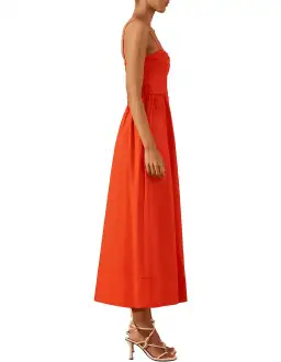 Shona Joy Kohala Ruched Panel Midi Orange Size AU 10 for rent on The Volte - image 3