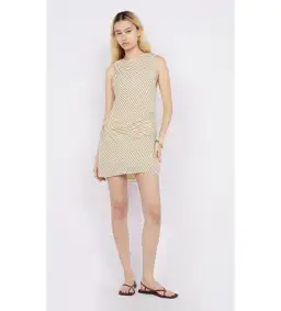 Bec and Bridge Anise Asym Mini Dress in Butter/Plum Stripe Size AU 10 for rent on The Volte - image 1