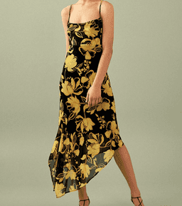 C/MEO Collective On and Off Midi Dress in Black Abstract Floral Size 10 for rent on The Volte - image 1