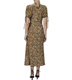 BEC+ BRIDGE MAISIE SILK SHORT SLEEVE FLORAL PRINT MIDI DRESS SIZE AU 6 for rent on The Volte - image 3