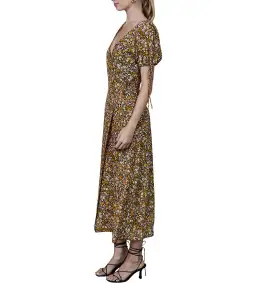 BEC+ BRIDGE MAISIE SILK SHORT SLEEVE FLORAL PRINT MIDI DRESS SIZE AU 6 for rent on The Volte - image 2