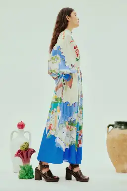 Alemais Nadia Shirt Dress Maxi White Multi Size Small Size 8 for rent on The Volte - image 4