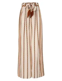 Zimmermann The Relaxed Shirt and Belted Wide Leg Pan Size 0P/Au 6 and Size 1/Au 10 in Cream Chain for rent on The Volte - image 2