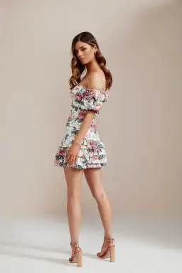 Zimmermann Allia Pintuck Short Dress Print Size 8 for rent on The Volte - image 2