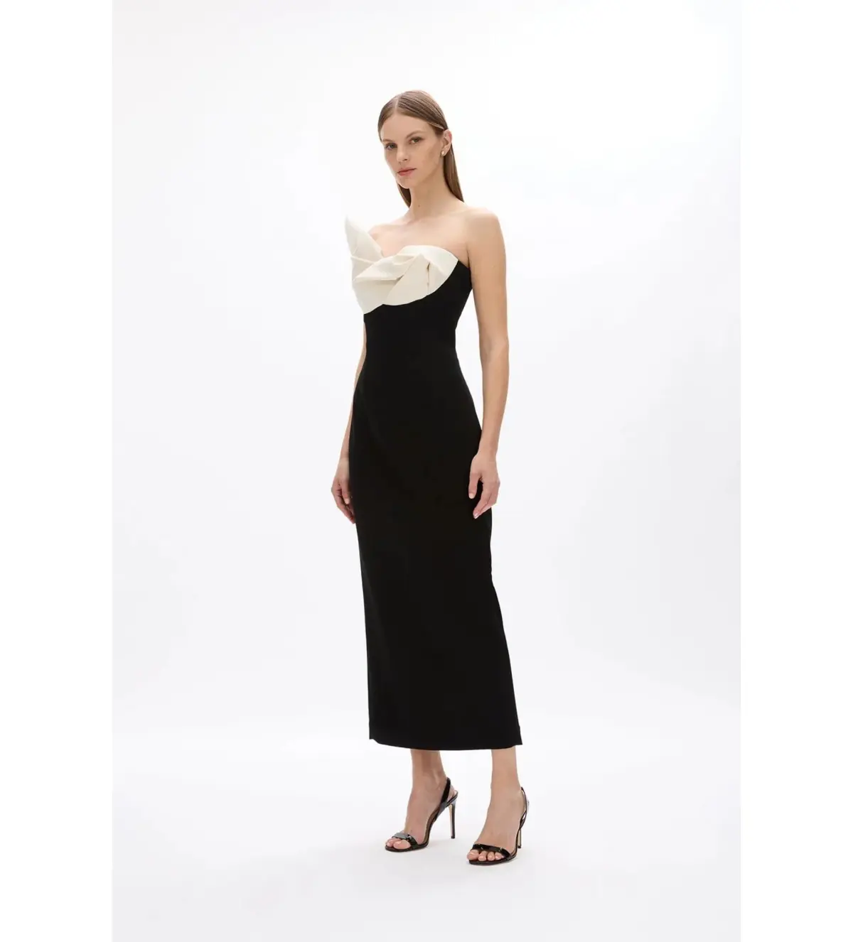 Rachel Gilbert Cassidy Midi Dress Black/Coconut Size AU 6 - Image 2