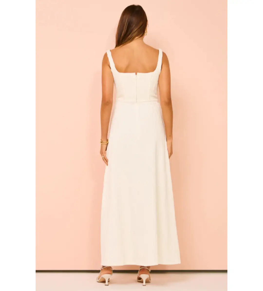 Issy Cupped Rib Maxi Dress White Size 6 for rent on The Volte - main image
