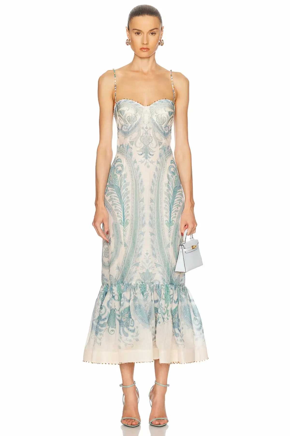 Zimmermann Illuminate Gown Turquoise Paisley Size 12 - Image 1