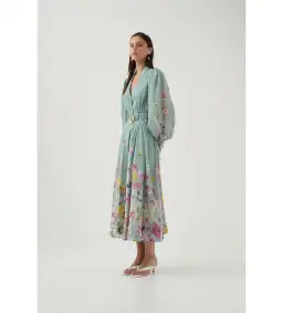 Aje Fleur Shirt Dress Mist Collage Floral Size 10 for rent on The Volte - image 2
