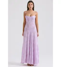 House Of CB Seren Lace Back Maxi Dress Orchid Floral Size S / AU 8 for rent on The Volte - image 1