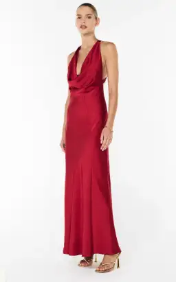 Manning Cartell Charmed Cowl Slip Maxi Dress in Ruby Red Size AU 4 for rent on The Volte - image 6