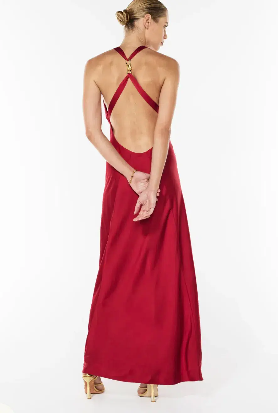 Manning Cartell Charmed Cowl Slip Maxi Dress in Ruby Red Size AU 4 for rent on The Volte - main image