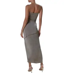 MISHA Neri Slinky Jersey Maxi Dress Khaki Size 12 for rent on The Volte - image 2