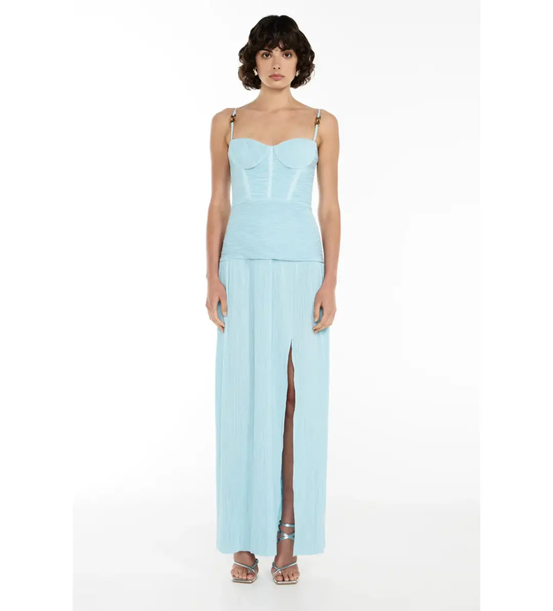 Manning Cartell Double Time Pleat Dress Acqua Spritz Size 8 for rent on The Volte - main image