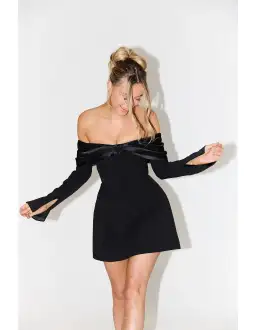 Odd Muse The Ultimate Muse Bow Mini Dress Black Size 10 for rent on The Volte - image 2