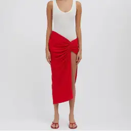 Christopher Esber Euripipdes Ruched Skirt Red Size 8 for rent on The Volte - image 1