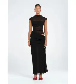 Benni Milo Mesh Maxi Dress in Black Size AU 6 for rent on The Volte - image 1