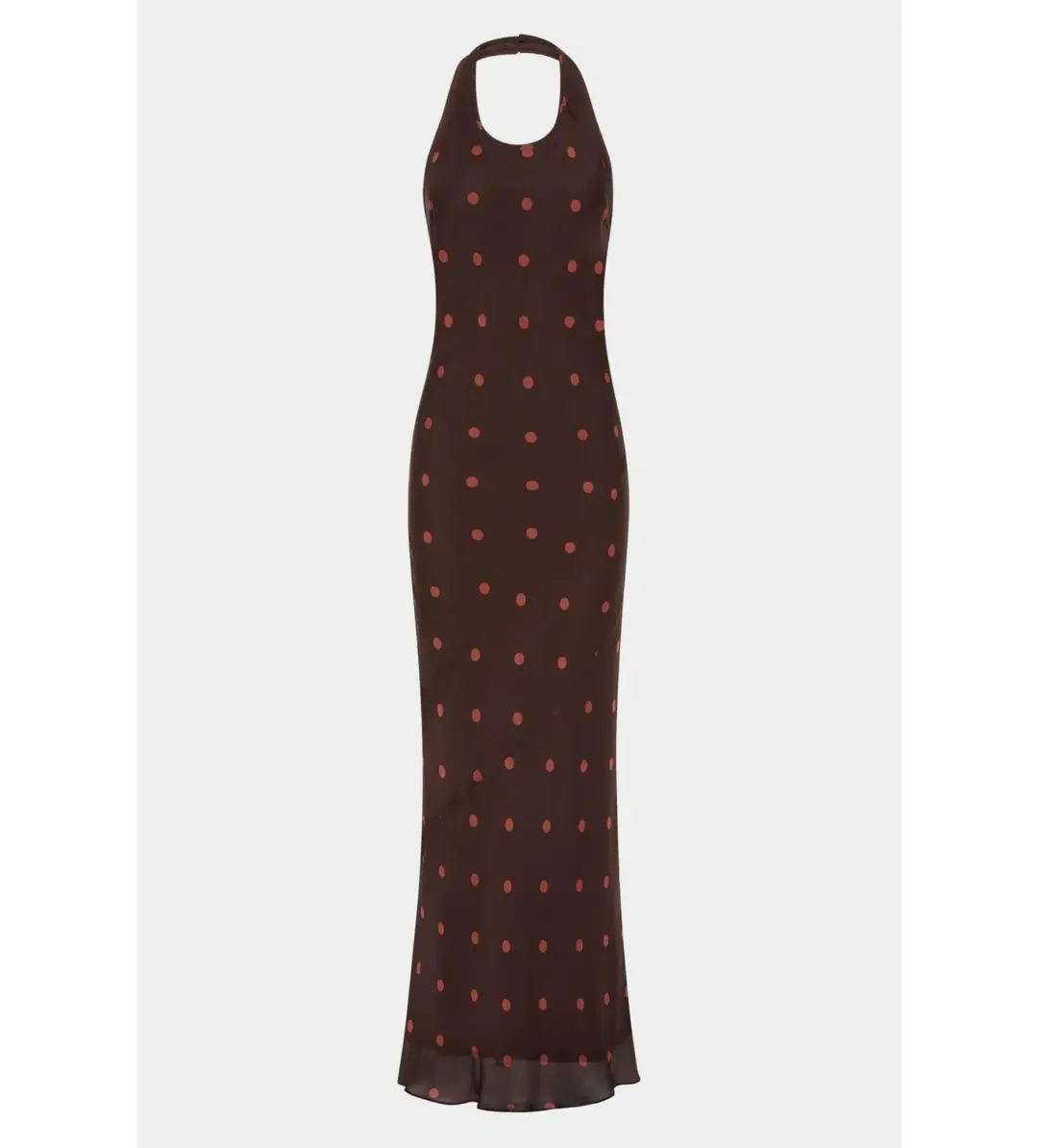 Sir the Label Toni Halter Maxi Dress in Chocolate Dot Size AU 8 for rent on The Volte - main image