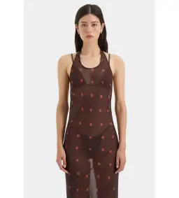 Sir the Label Toni Halter Maxi Dress in Chocolate Dot Size AU 8 for rent on The Volte - image 6