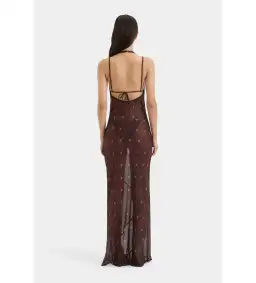 Sir the Label Toni Halter Maxi Dress in Chocolate Dot Size AU 8 for rent on The Volte - image 4