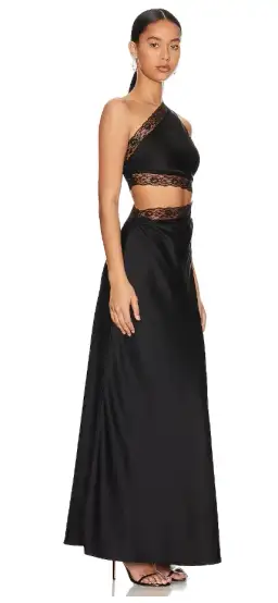 MISHA Jillian Silk Maxi Dress Black Size 10 for rent on The Volte - image 5