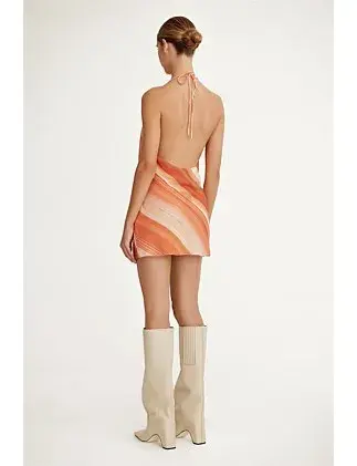 Significant Other Patrice Halter Mini Dress in Sherbet Stripe Size AU 10 for rent on The Volte - main image