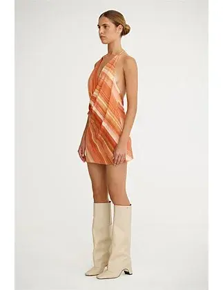 Significant Other Patrice Halter Mini Dress in Sherbet Stripe Size AU 10 for rent on The Volte - main image