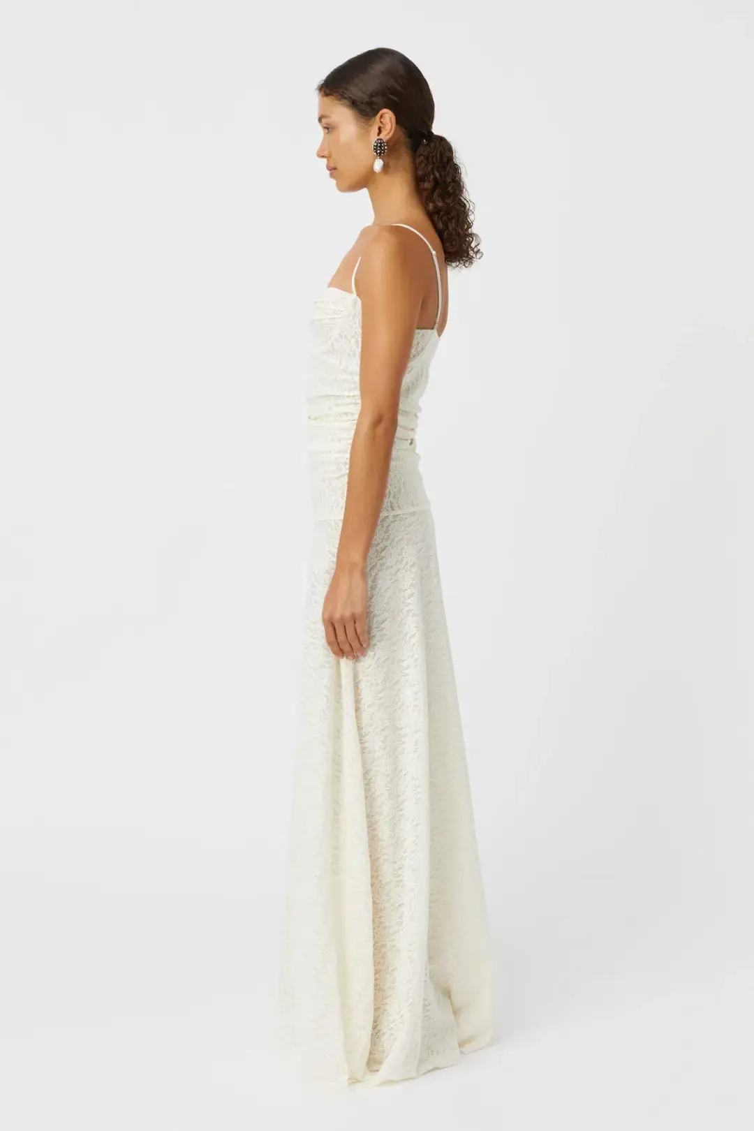 Camilla & Marc Camille Lace Maxi Dress Cream Size 8 for rent on The Volte - main image