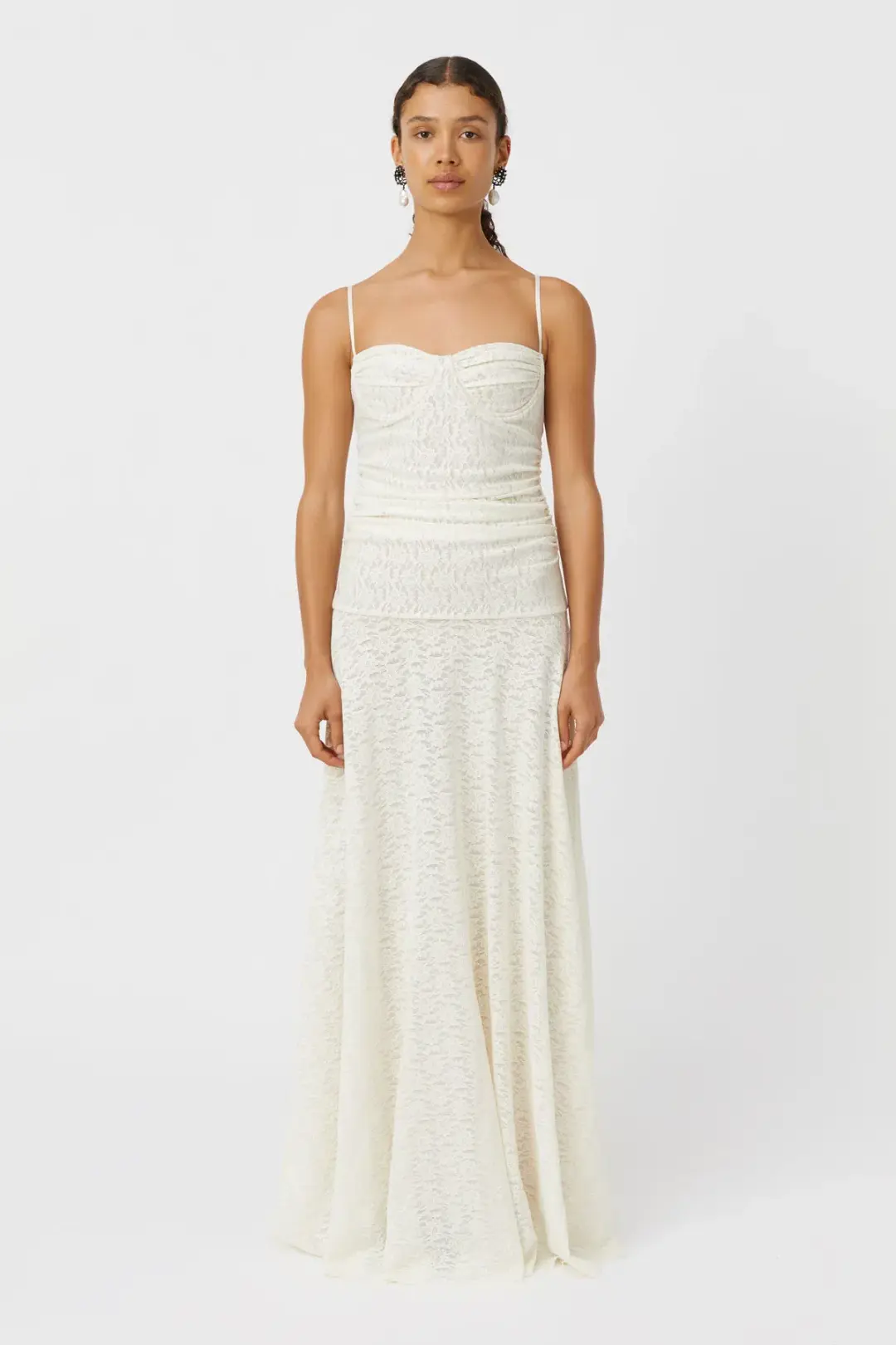 Camilla & Marc Camille Lace Maxi Dress Cream Size 8 for rent on The Volte - main image