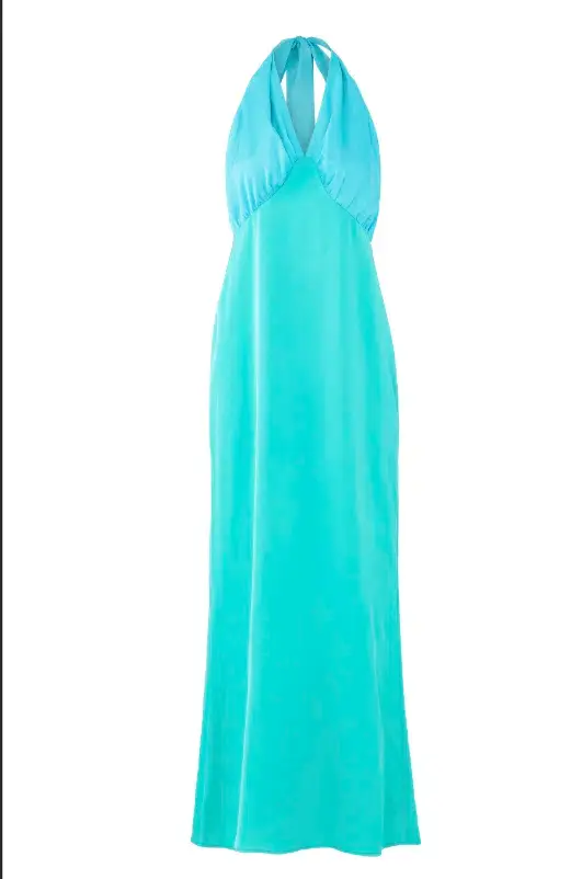 The Wolf Gang Oahu Slip Maxi Dress Aquamarine Size L/AU 12 for rent on The Volte - main image