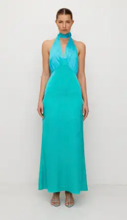 The Wolf Gang Oahu Slip Maxi Dress Aquamarine Size L/AU 12 for rent on The Volte - image 1
