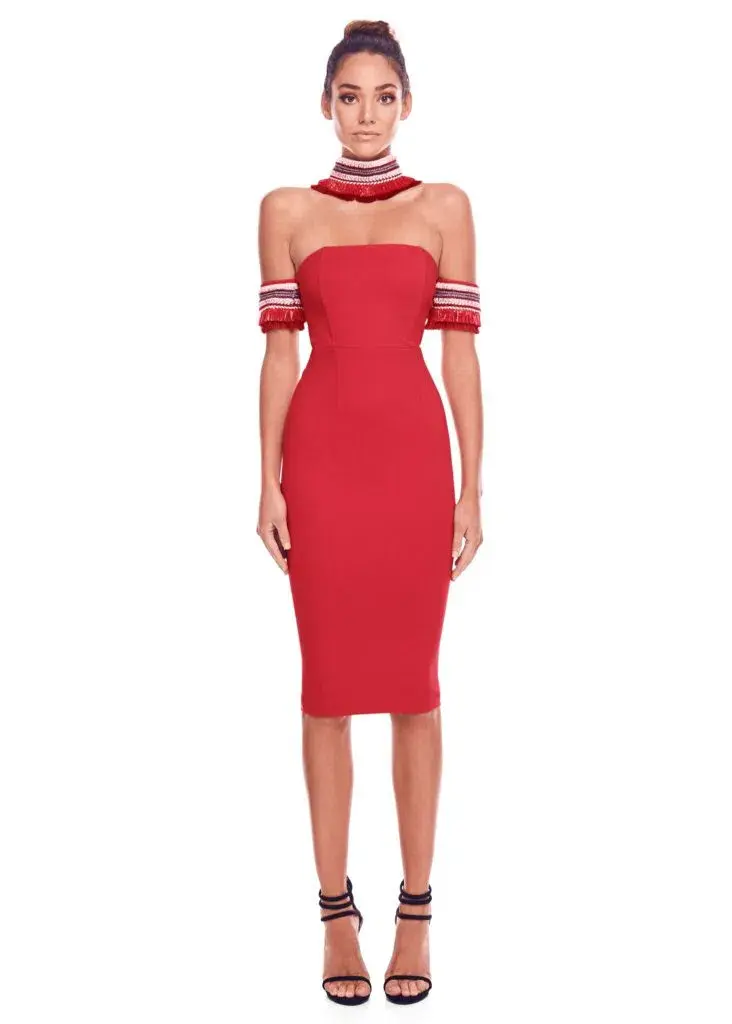 Eliya The Label Salma Dress Red Size 6 for rent on The Volte - main image