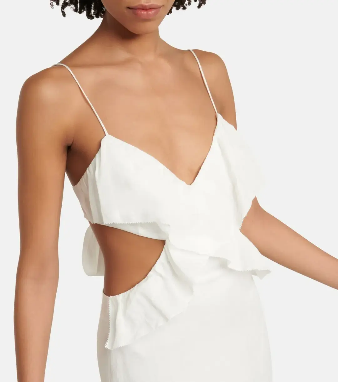 Sir the Label Allegra Frill Maxi Dress Ivory Size 6 for rent on The Volte - main image