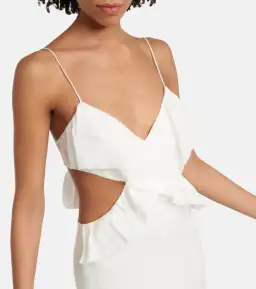 Sir the Label Allegra Frill Maxi Dress Ivory Size 6 for rent on The Volte - image 2