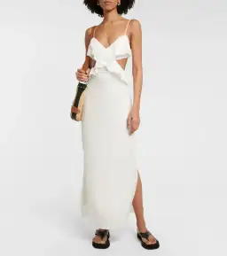 Sir the Label Allegra Frill Maxi Dress Ivory Size 6 for rent on The Volte - image 1